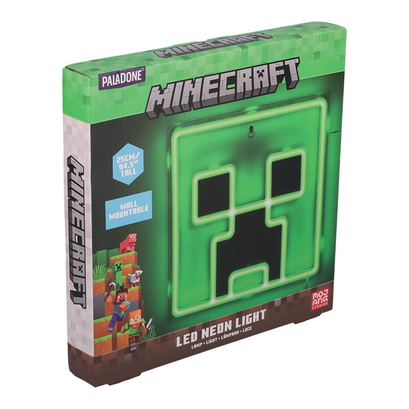 Minecraft Neon LED Væglampe - Creeper 25 cm