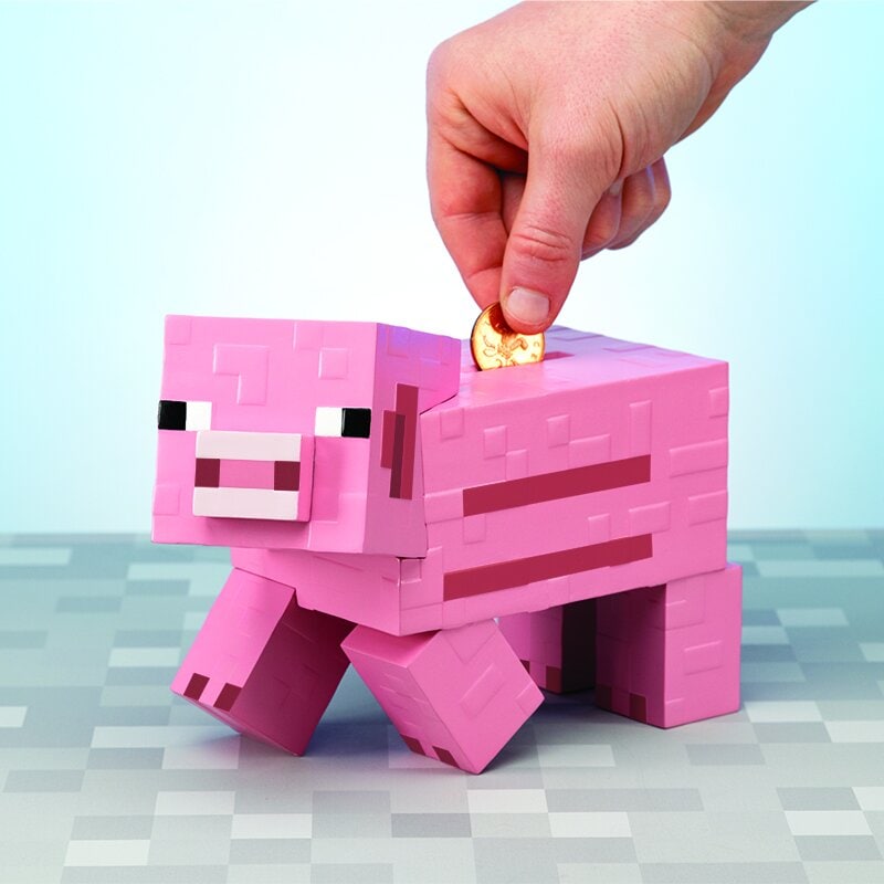 Minecraft - Sparebøsse Gris 3D 20 cm
