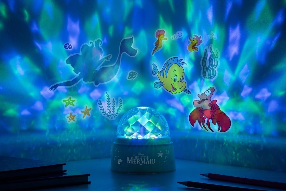 Den Lille Havfrue - Lampe med projektor og klistermærker