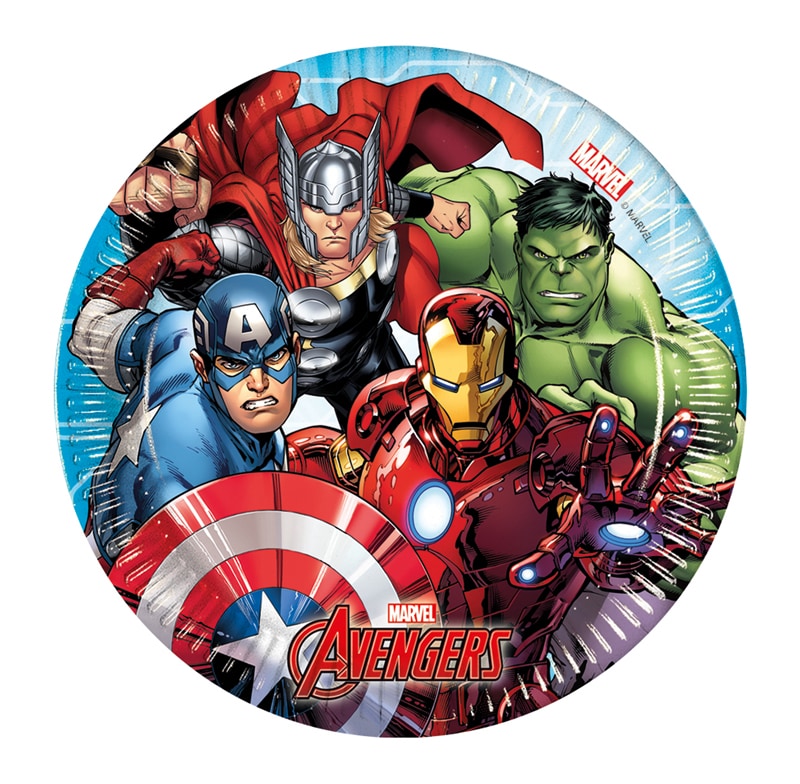 Mighty Avengers - Tallerkner 20 cm 8 stk