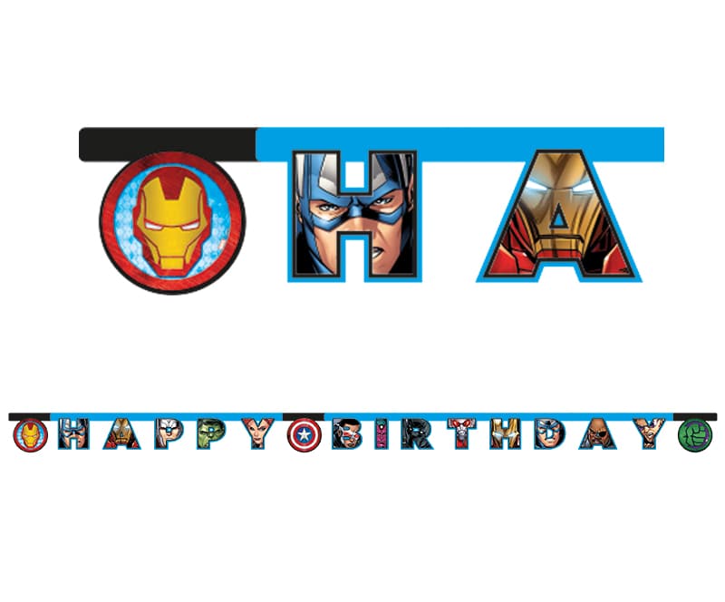 Mighty Avengers - Guirlande Happy Birthday 