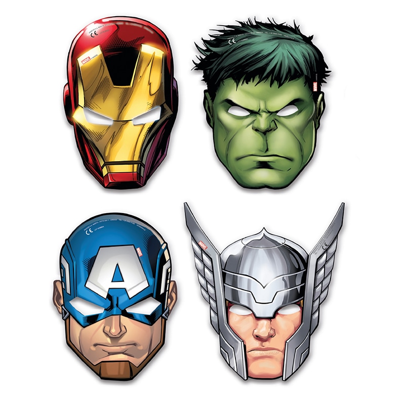Mighty Avengers - Ansigtsmasker 6 stk