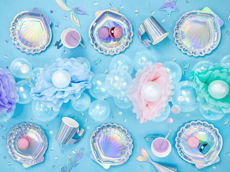 Strålende Tallerkener formet som en muslingeskal 6 stk.