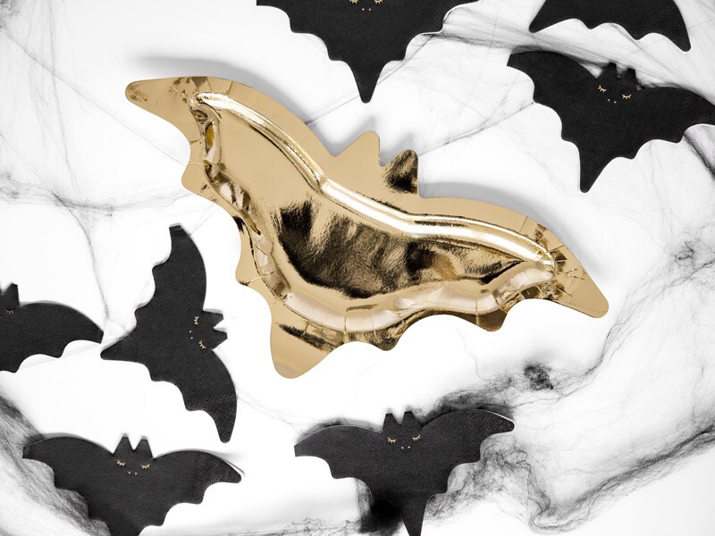 Tallerkener Flagermus i guld 6 stk