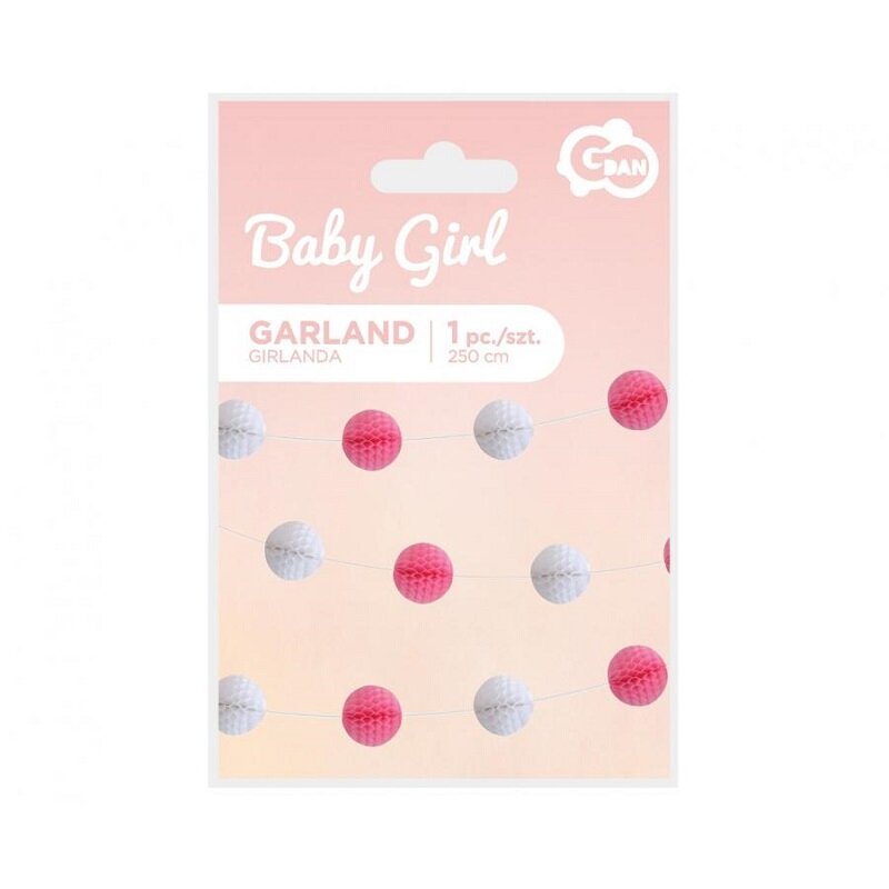 Guirlande Honeycomb Lyserød og hvid 2,5 meter