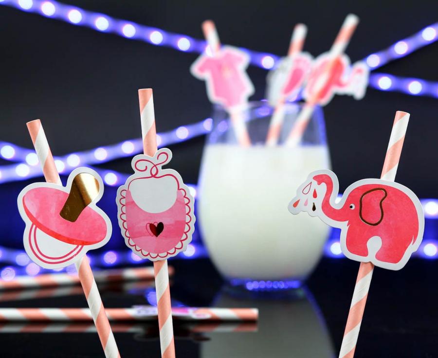 Papsugerør - Baby Girl, 8 stk