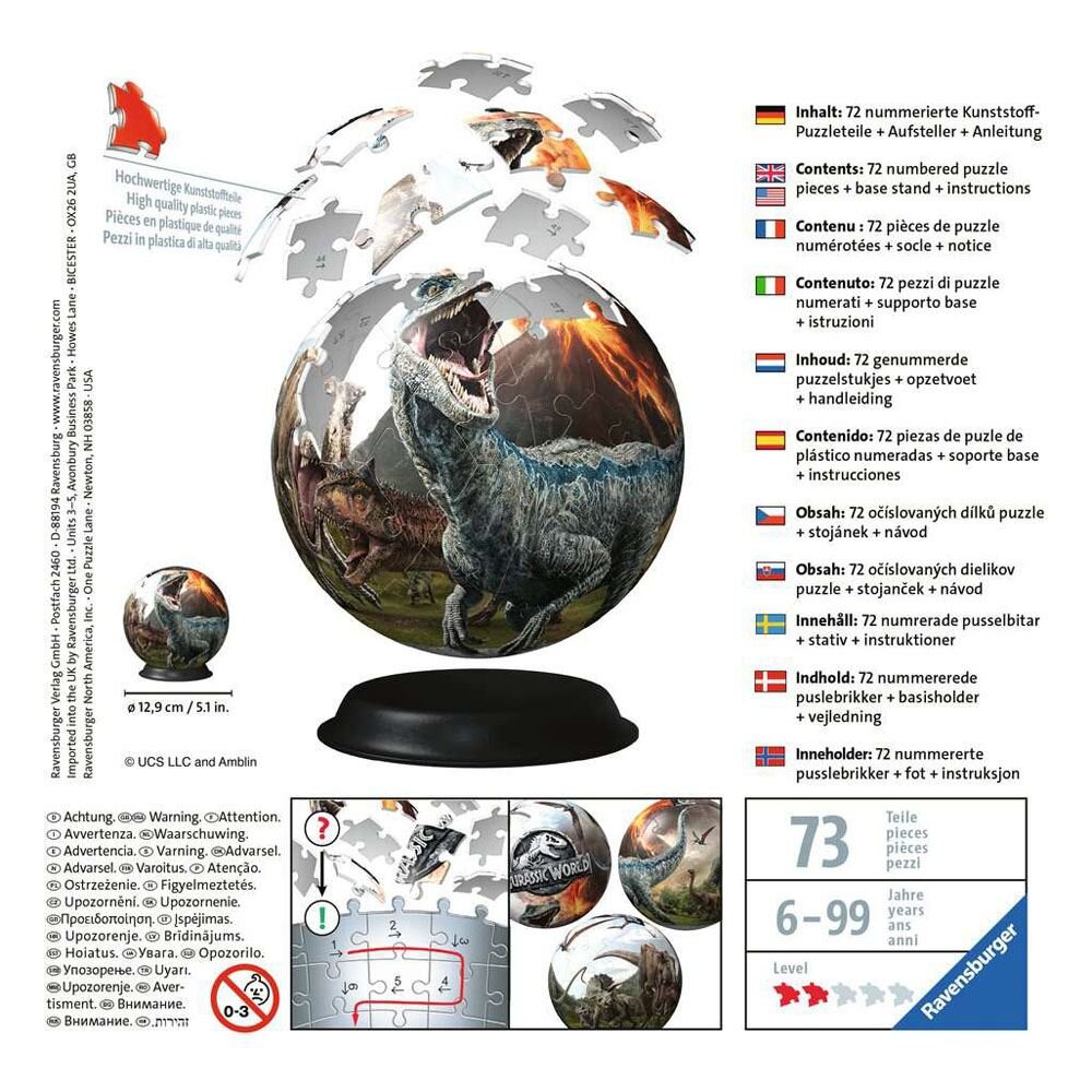 Ravensburger 3D Puslespil, Jurassic World 72 brikker