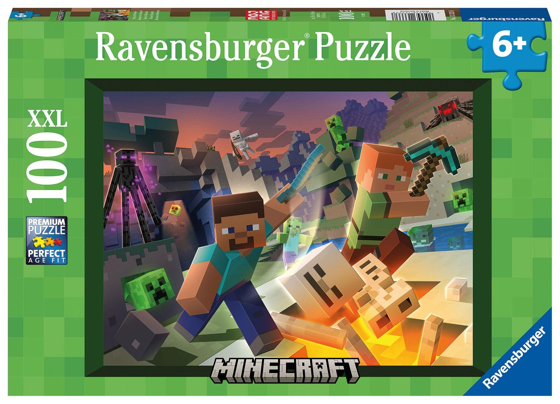Ravensburger Puslespil - Minecraft Monsters 100 brikker XXL