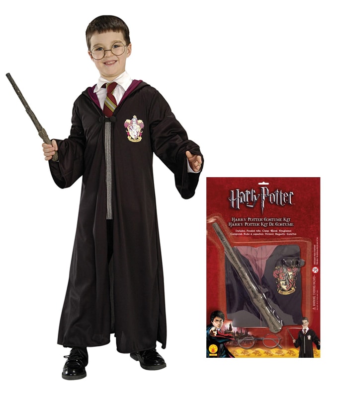 Harry Potter kit med kappe, tryllestav og briller
