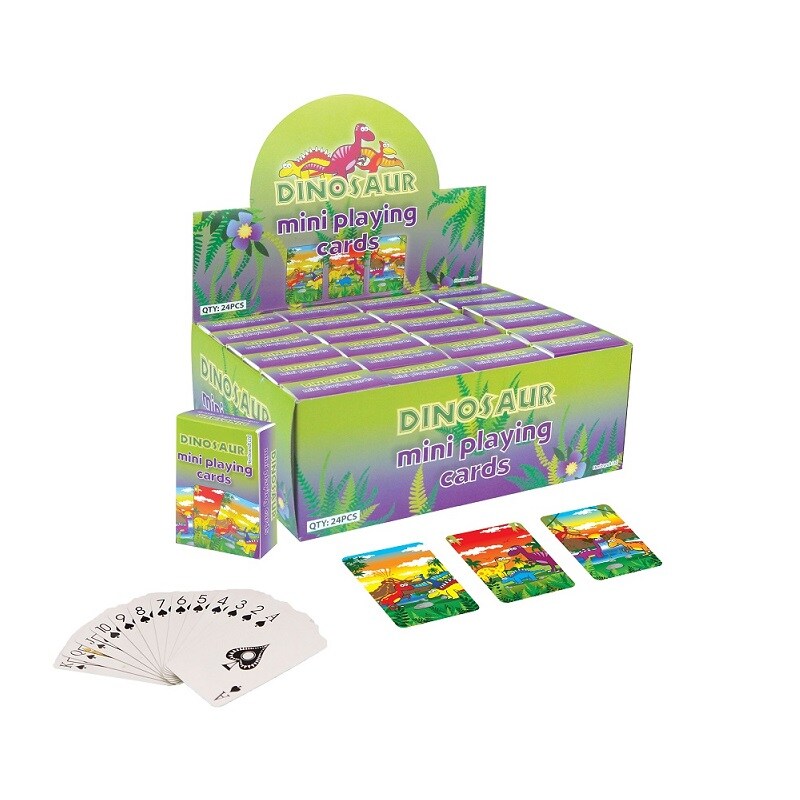 Mini kortspil med dinosaur motiver