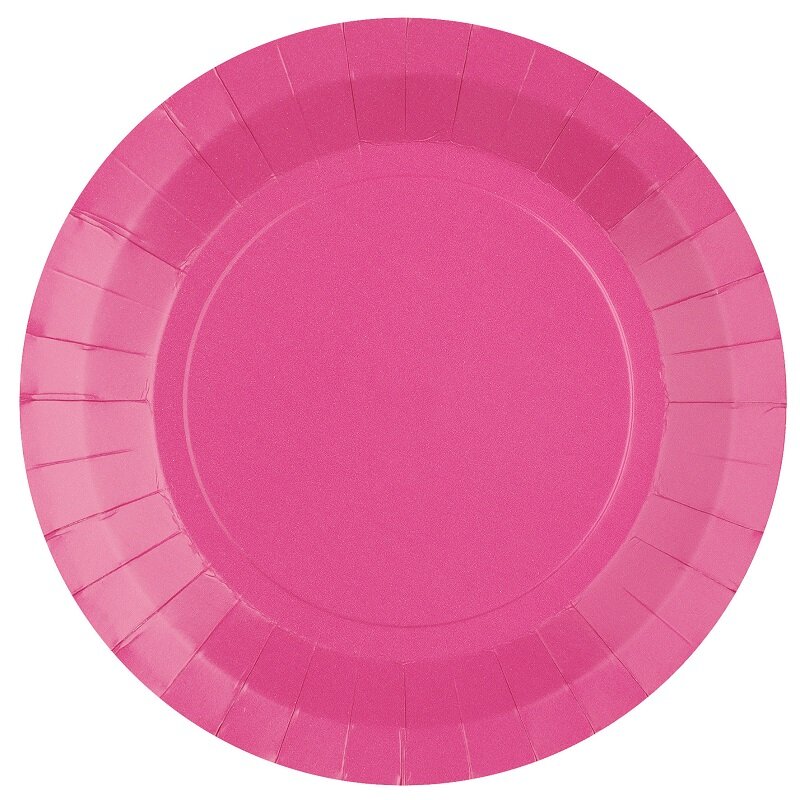 Paptallerkner 22,5 cm - Pink 10 stk