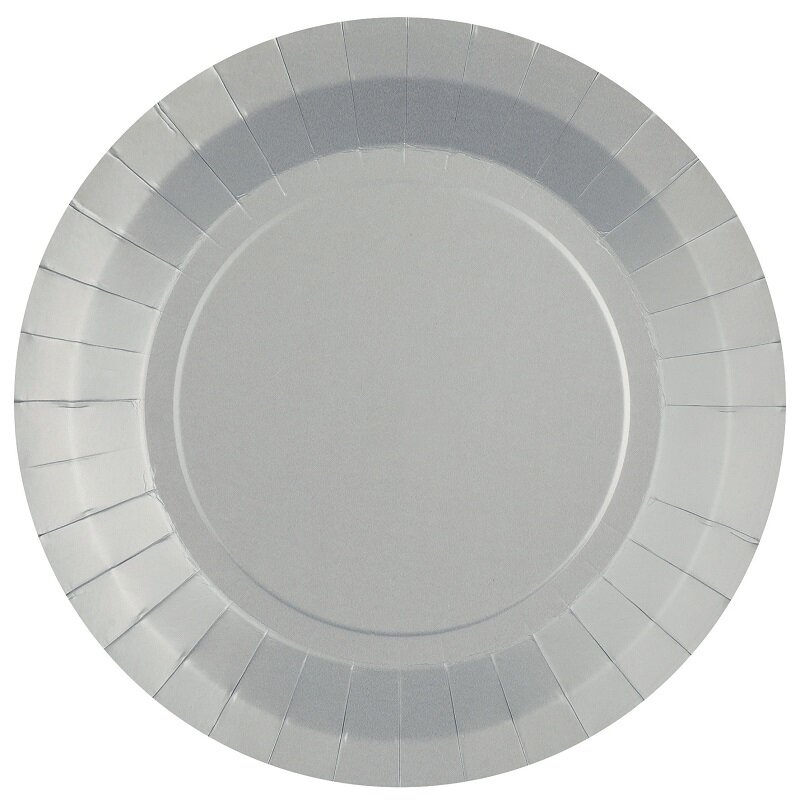 Paptallerkner 22,5 cm - Sølv 10 stk