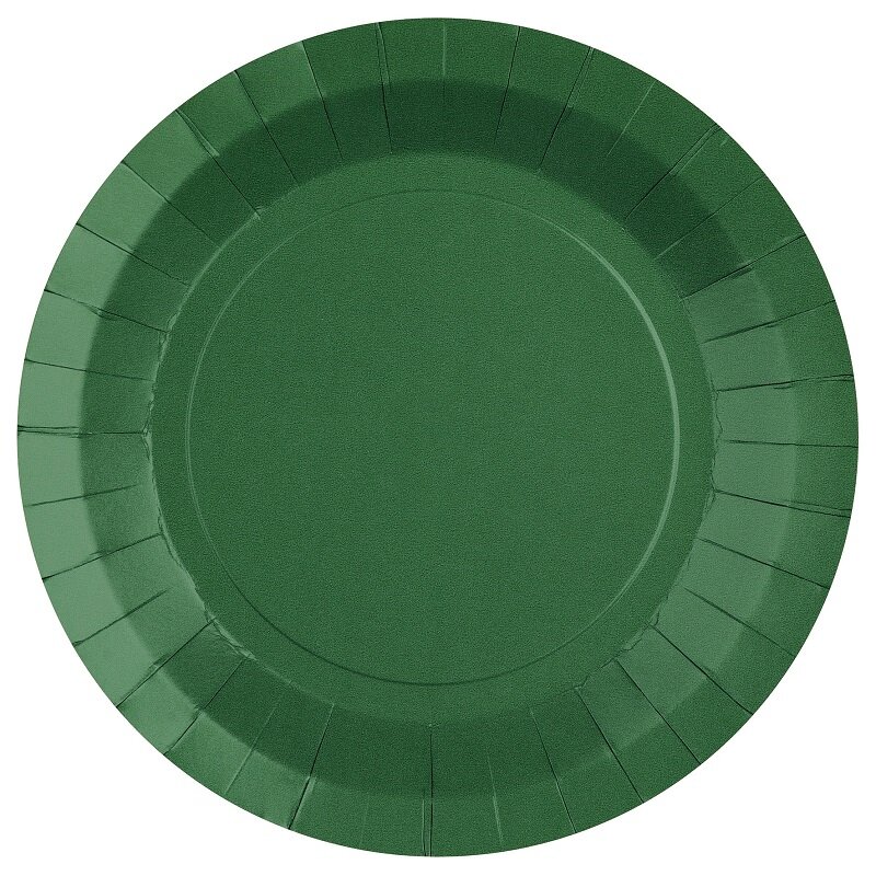 Paptallerkner 22,5 cm - Mørkegrøn 10 stk