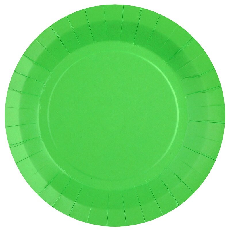 Paptallerkner 22,5 cm - Grøn 10 stk