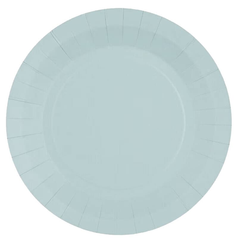 Paptallerkner 22,5 cm - Lyseblå 10 stk