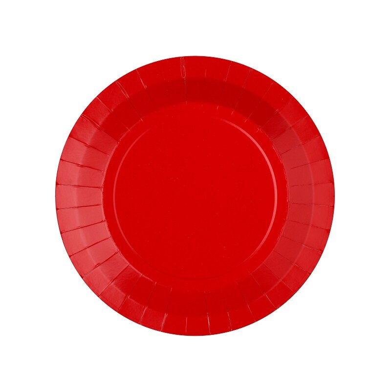 Paptallerkner 17,5 cm - Rød 10 stk