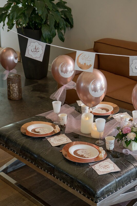 Eid Mubarak - Guirlande Rosaguld 5 meter