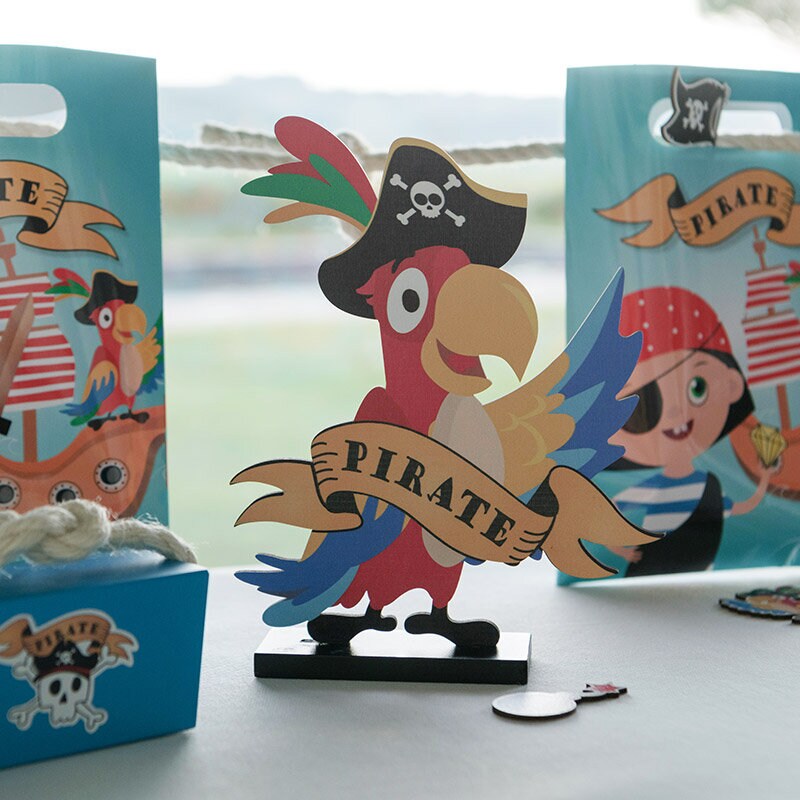 Små pirater - 2D Borddekoration i træ 20 cm