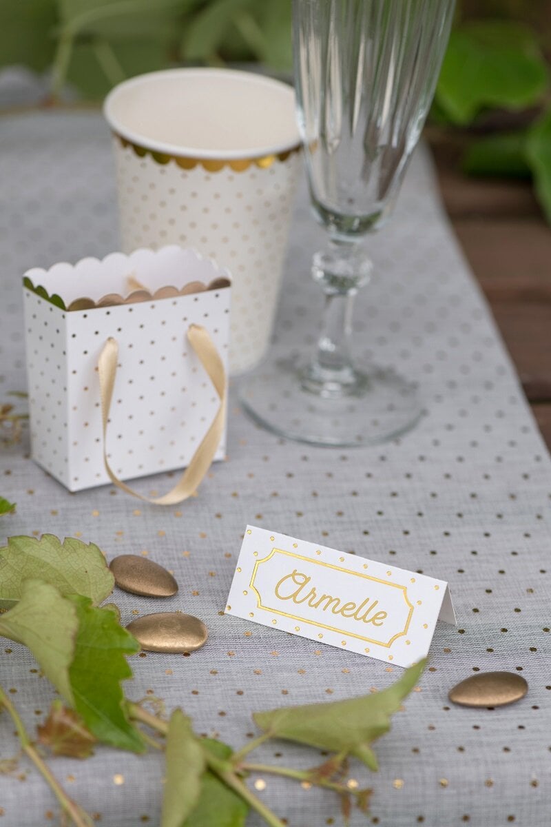 Bordplaceringskort Hvide 10 stk