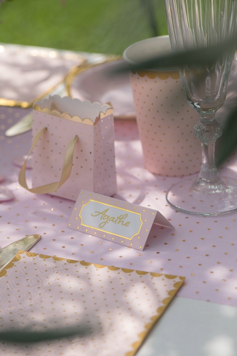 Bordplaceringskort Lyserøde 10 stk