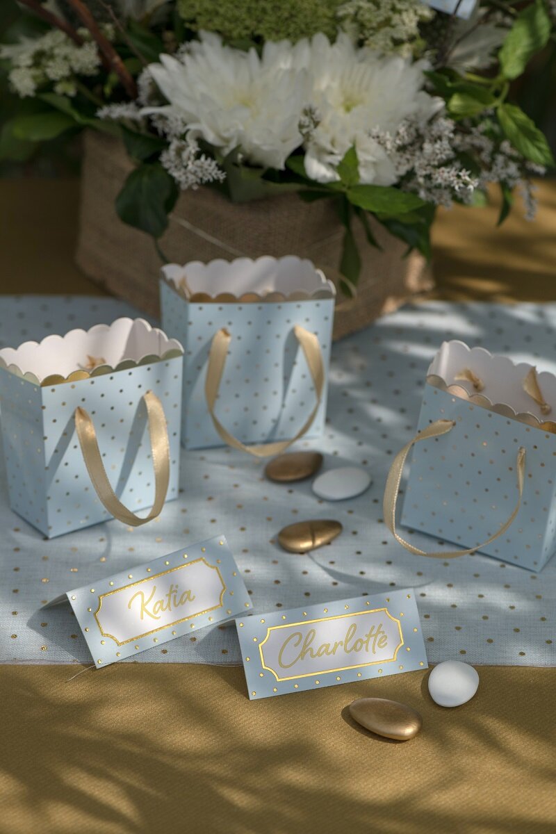 Bordplaceringskort Lyseblå 10 stk