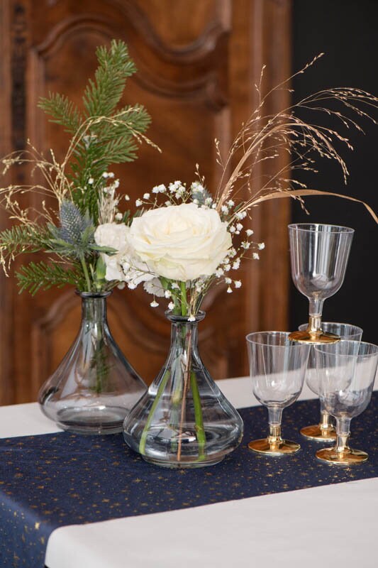 Vinglas af plast med guldfod 6 stk