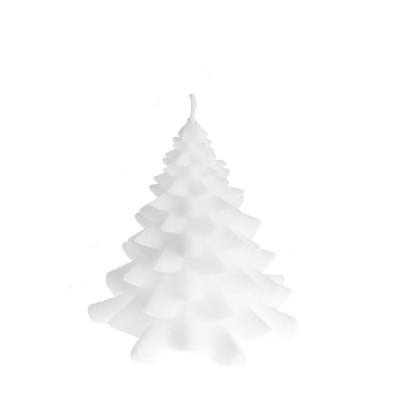 Stearinlys Juletræ Hvidt 8 cm