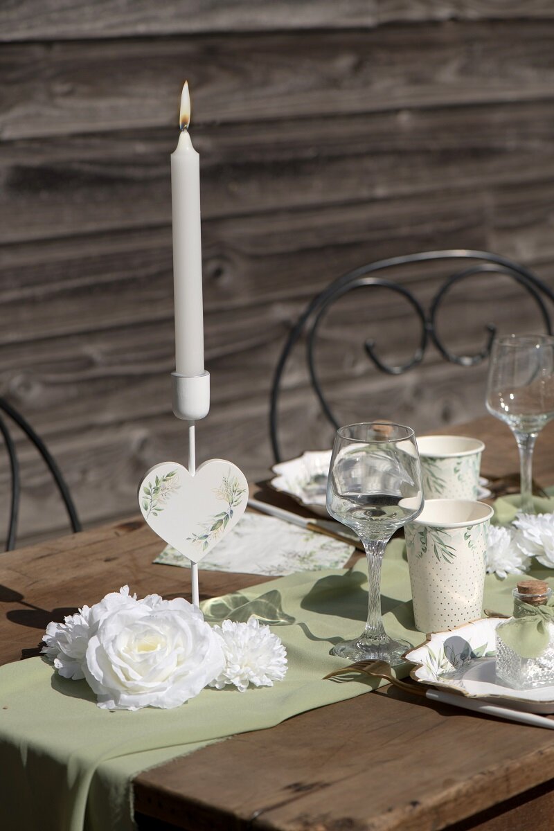 Borddekorationer - Hvide blomster 9-pak