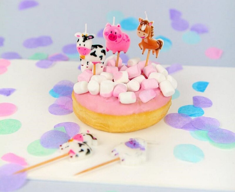 Kagelys Party Picks - Bondegårdsdyr 5 stk