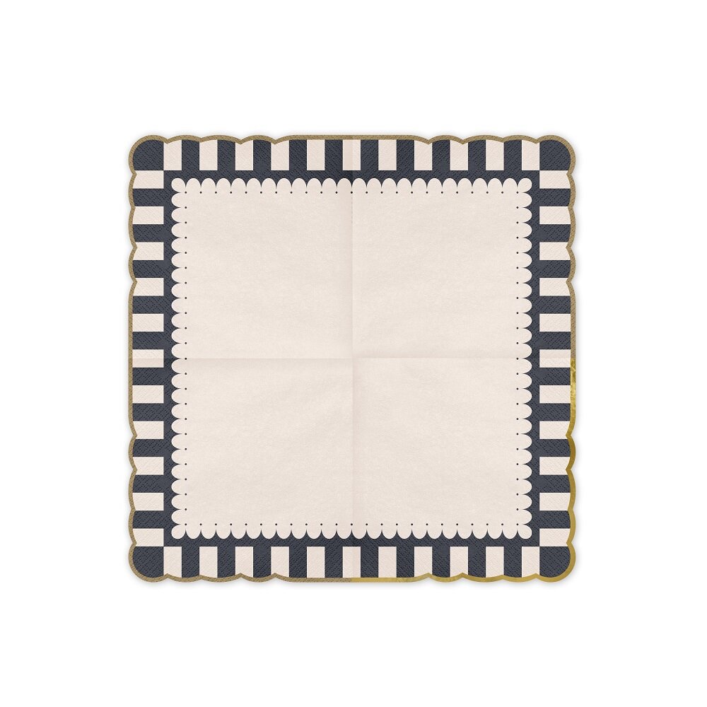 Halloween-servietter med guldkant 12 stk