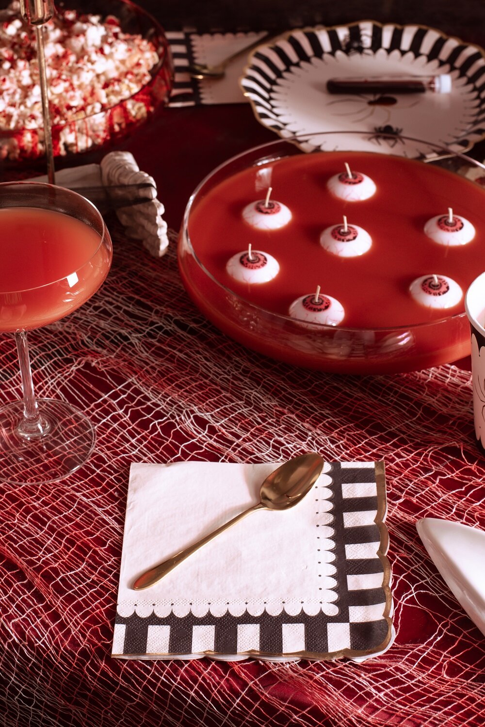 Halloween-servietter med guldkant 12 stk