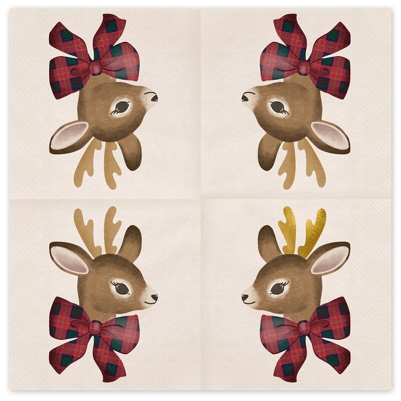 Juleservietter Rensdyr 12 stk