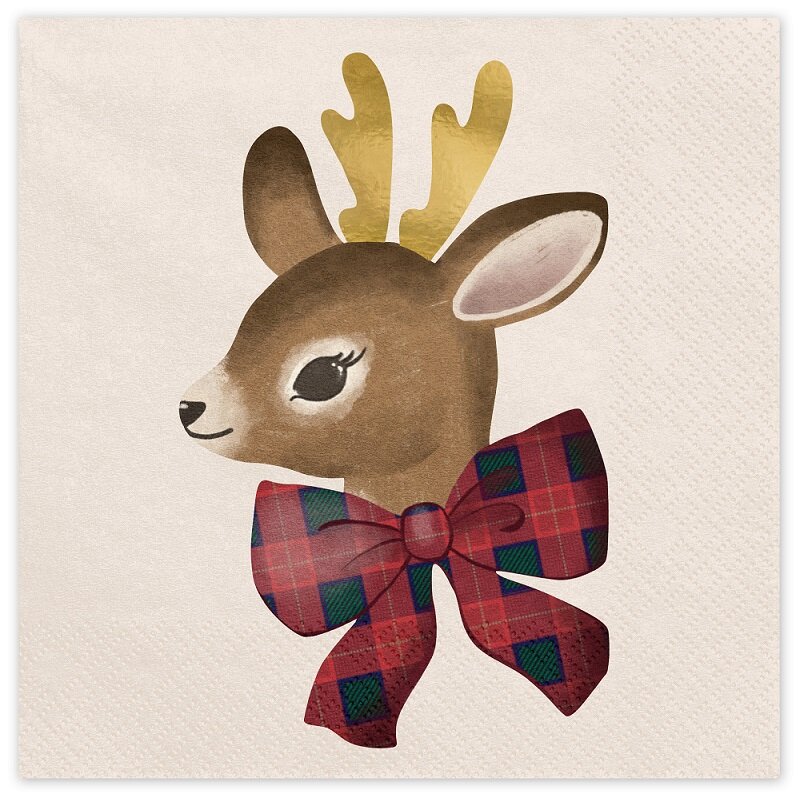 Juleservietter Rensdyr 12 stk