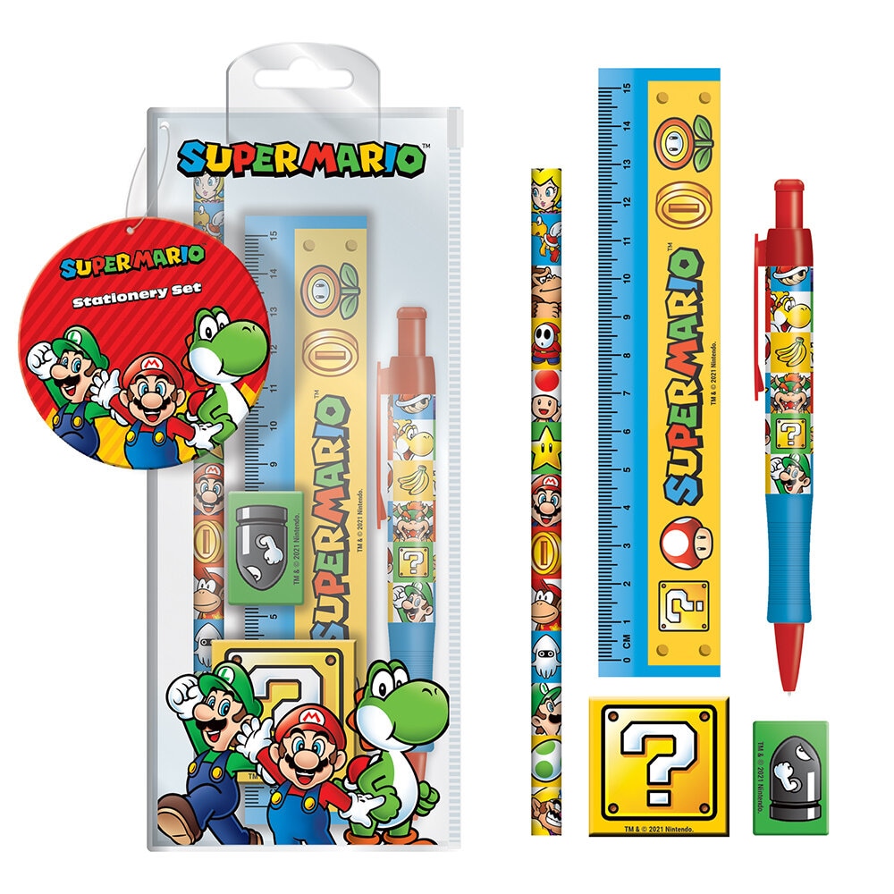 Super Mario Bros - Skolesæt Color Block 5-pak