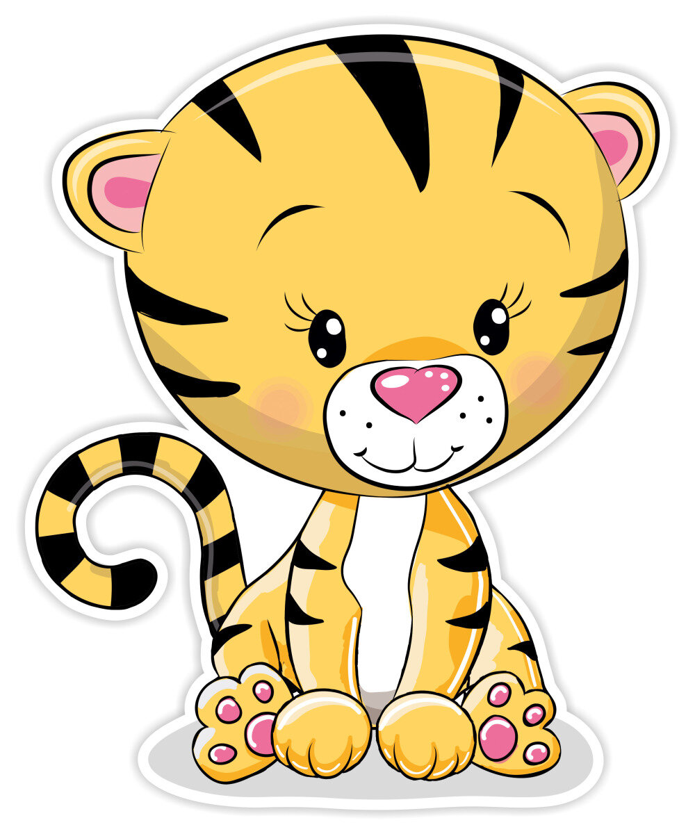 Tiger vægpynt til børneværelset - 3D