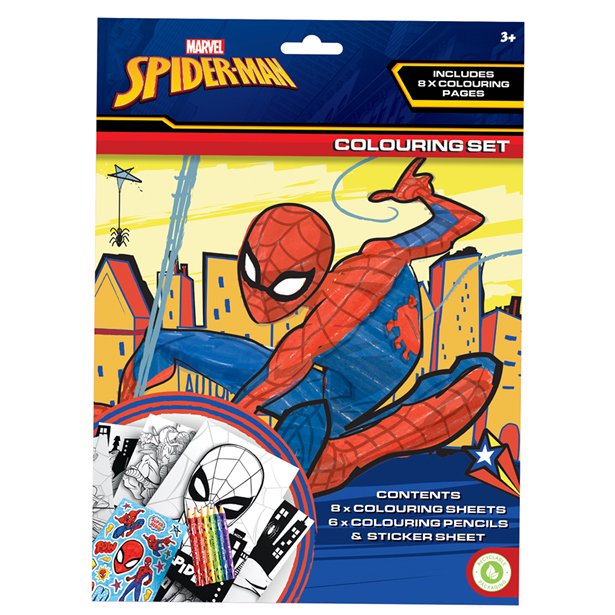 Spiderman - Malebog med blyanter og klistermærker