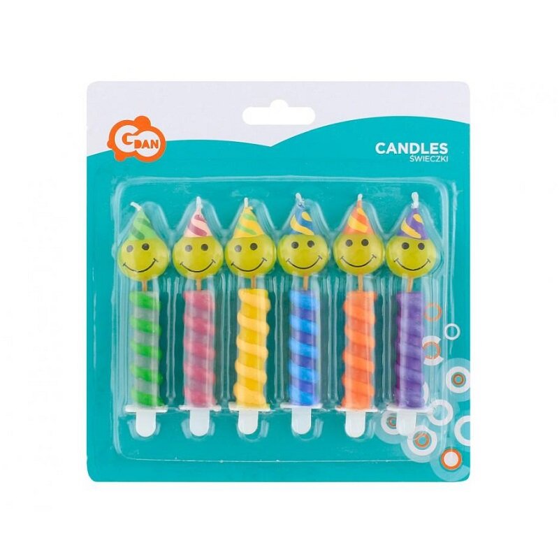 Kagelys - Party Smiley 6 stk