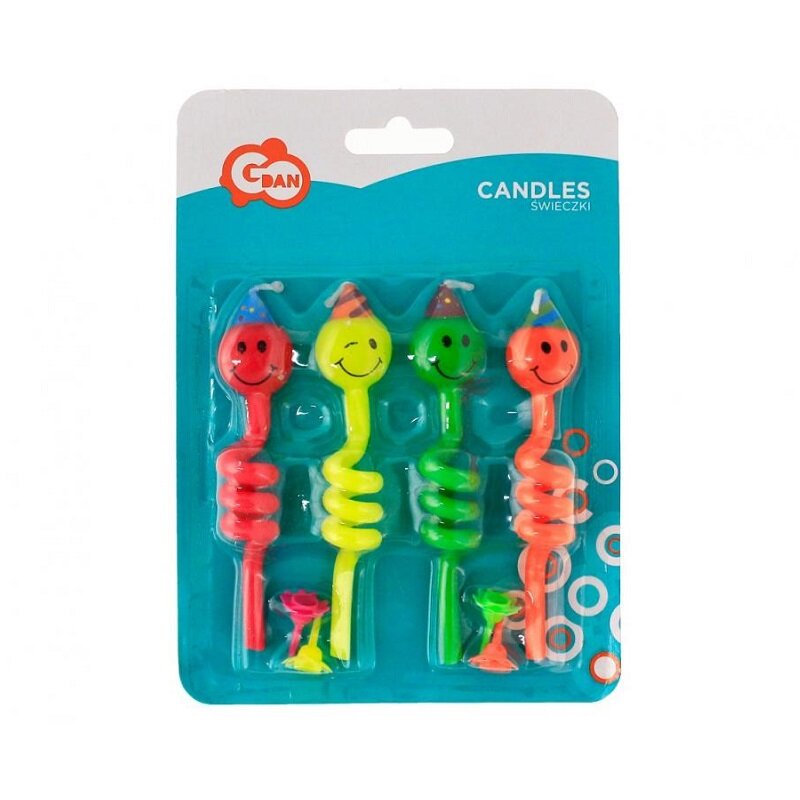 Kagelys - Spiral Smiley 4 stk