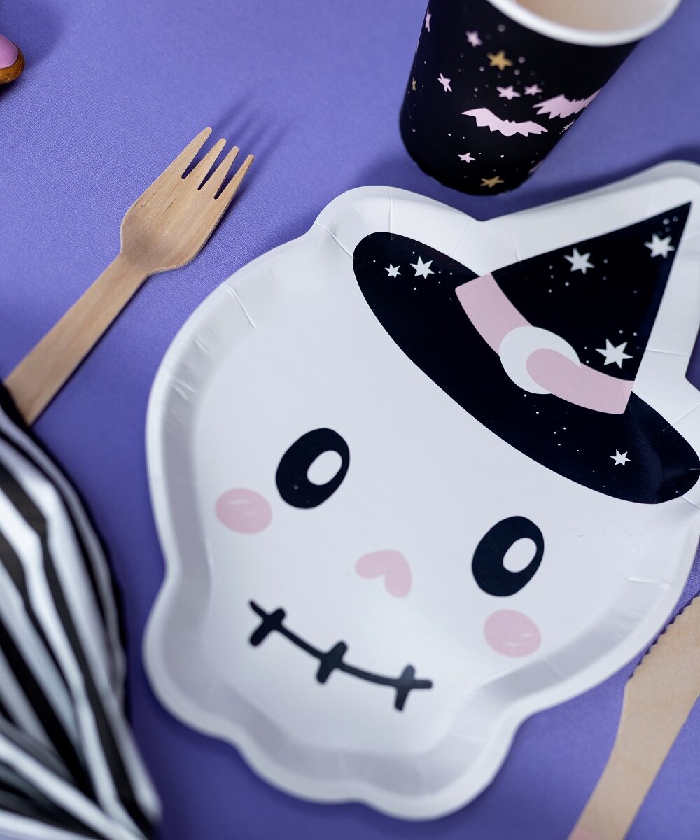 Tallerkner - Halloween Dødningehoved 6 stk