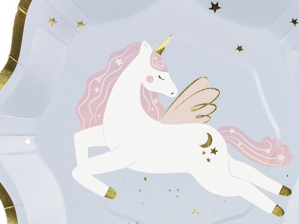 Enhjørning Tallerkener 18 cm, 6 stk