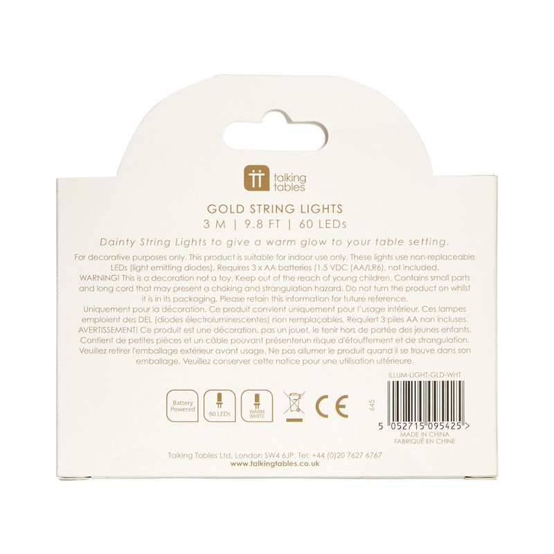 Bordlys, Guld LED 3 meter