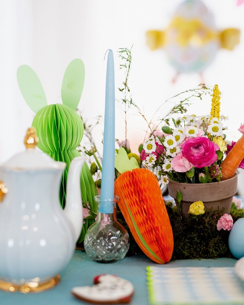 Påskedekoration - Grøn Påskehare Honeycomb 30 cm