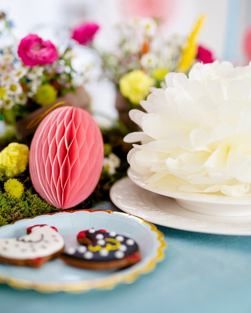 Påskedekoration - Lyserødt Påskeæg Honeycomb 12 cm