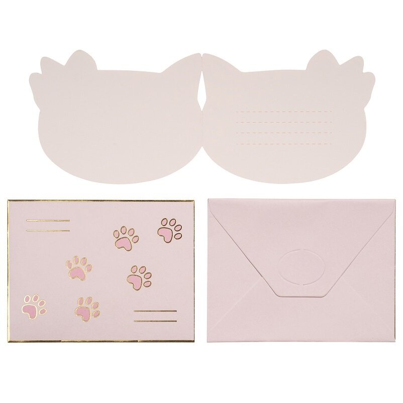 Cat Paws - Invitationer med konvolutter 6 stk