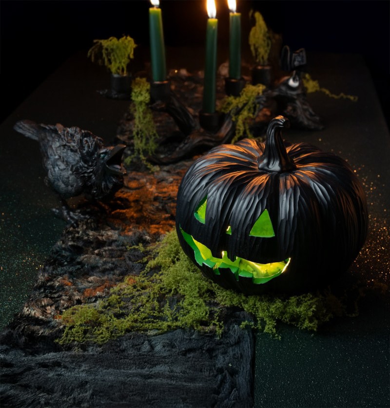 Dekorative græskar med fløjlsblød overflade 3 stk