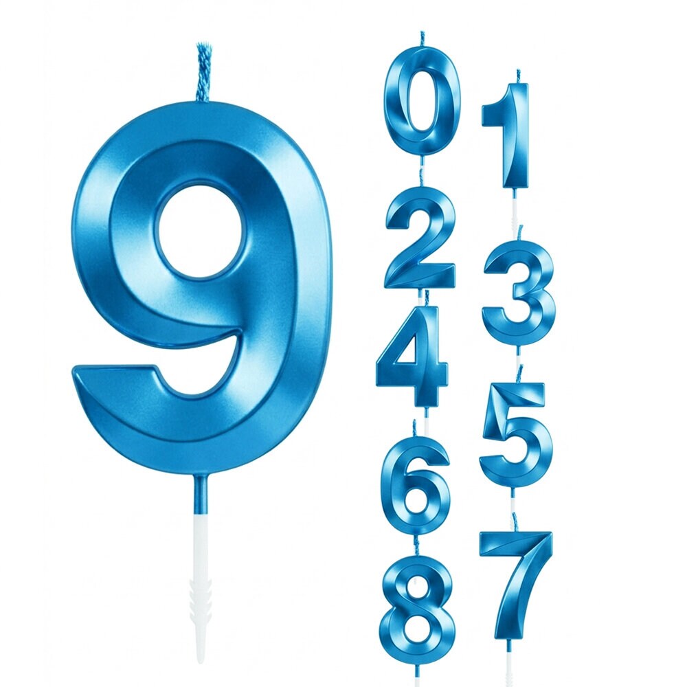 Tallys blå metallic 0-9