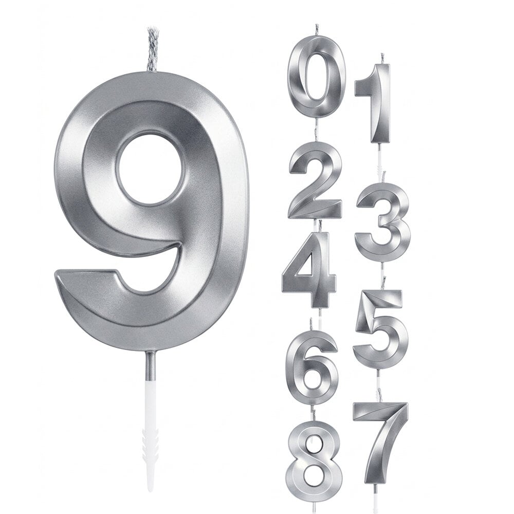 Tallys sølvmetallic 0-9