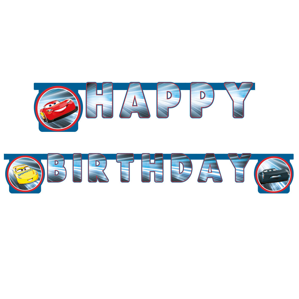 Disney Biler Guirlande Happy Birthday