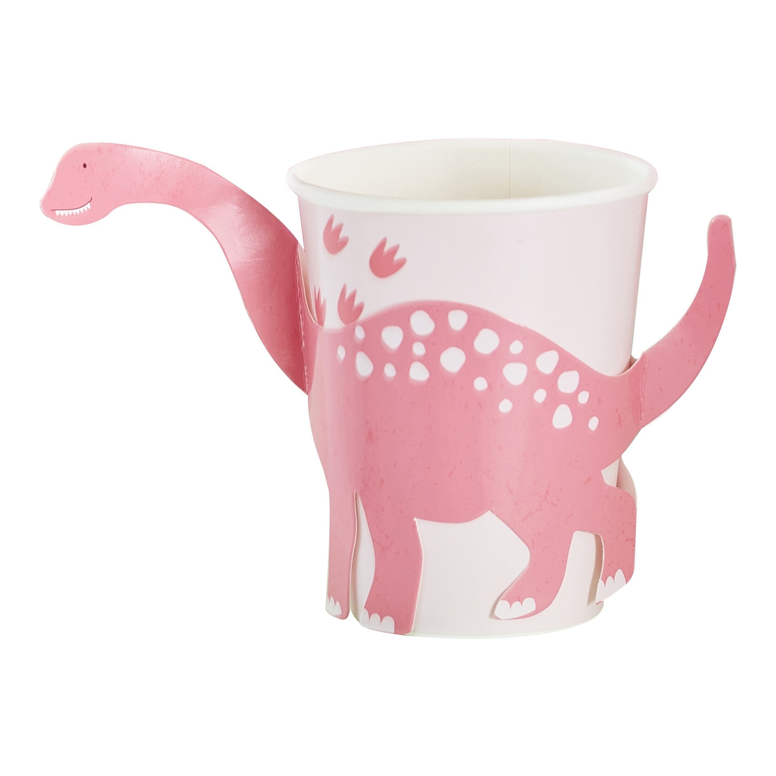 Dinosaur Roar Pink - Papkrus 8 stk