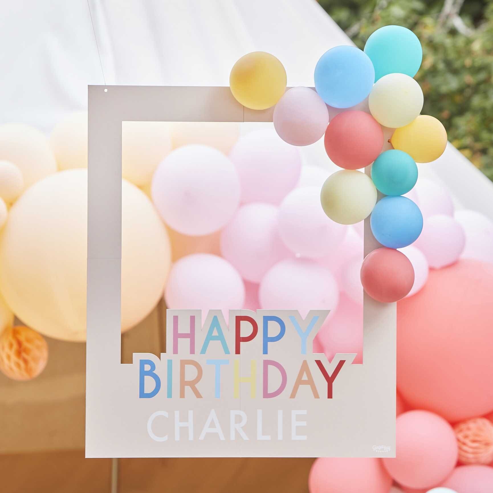 DIY Happy Birthday Fotoramme med balloner